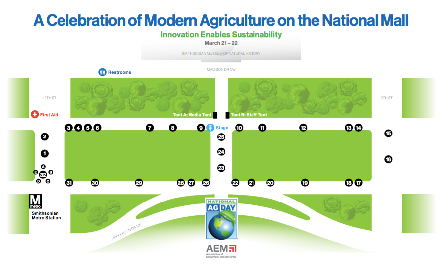 Celebration of Modern Agriculture on the National Mall 2022 Map
