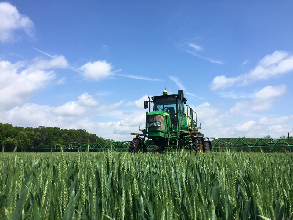 The image shows a crop and sprayer to illustrate the 2021 soft red winter wheat crop.