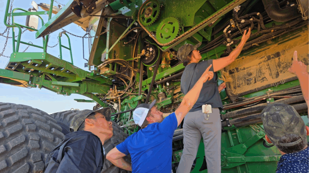 Farmers in each state took the time share how each piece of equipment fits into the wheat harvest process.