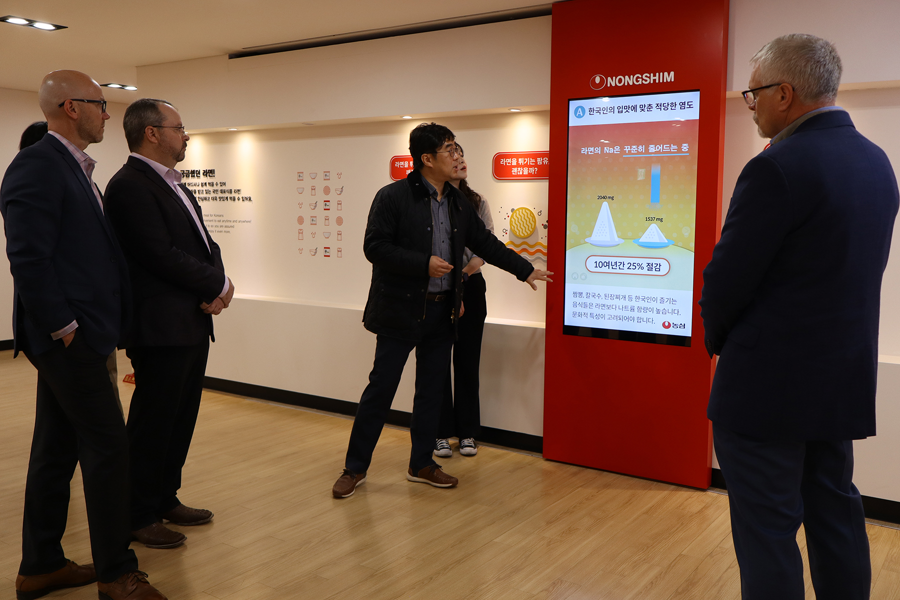 Discussing instant noodle production at Nongshim. 