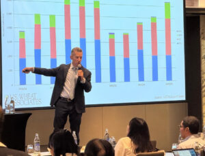 Joe Sowers, USW Regional Vice President for South and Southeast Asia, presents at the technical milling seminar in Bangkok, Thailand.
