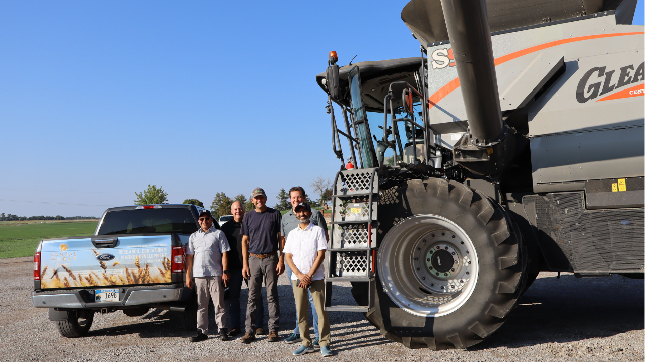 Trade team on Kansas farm