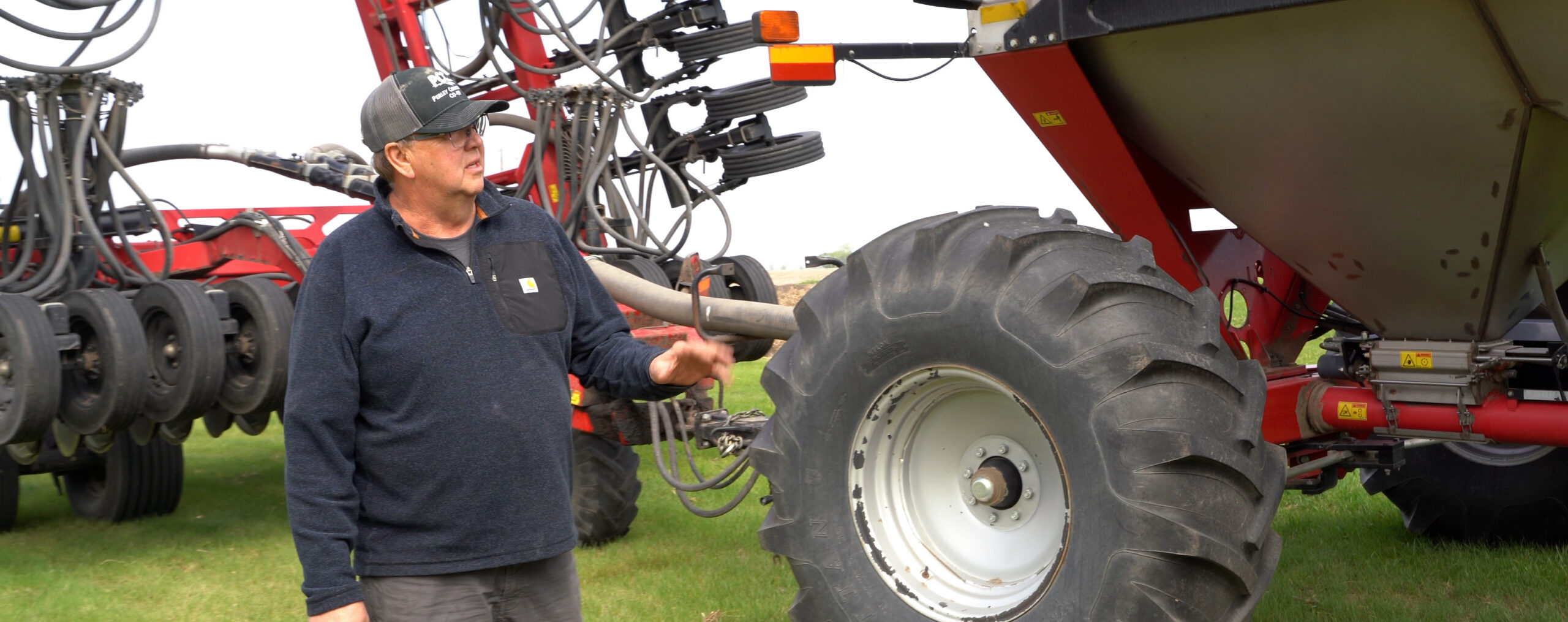 Mark Jossund with seeder