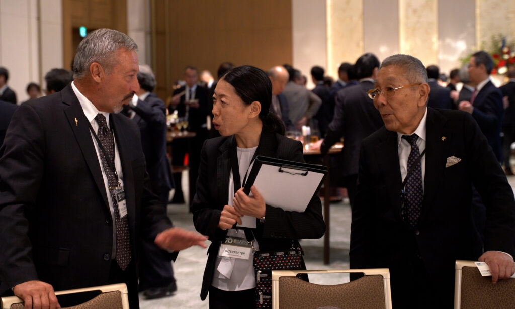 Millershaski meets with Japanese customers of U.S. wheat during the 70th anniversary celebration of USW's office in Tokyo.