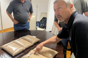 Kansas farmer Gary Millershaski, shown here in a flour mill in Nigeria on a 2024 board team trip to Africa, has started his term as USW Chairman.