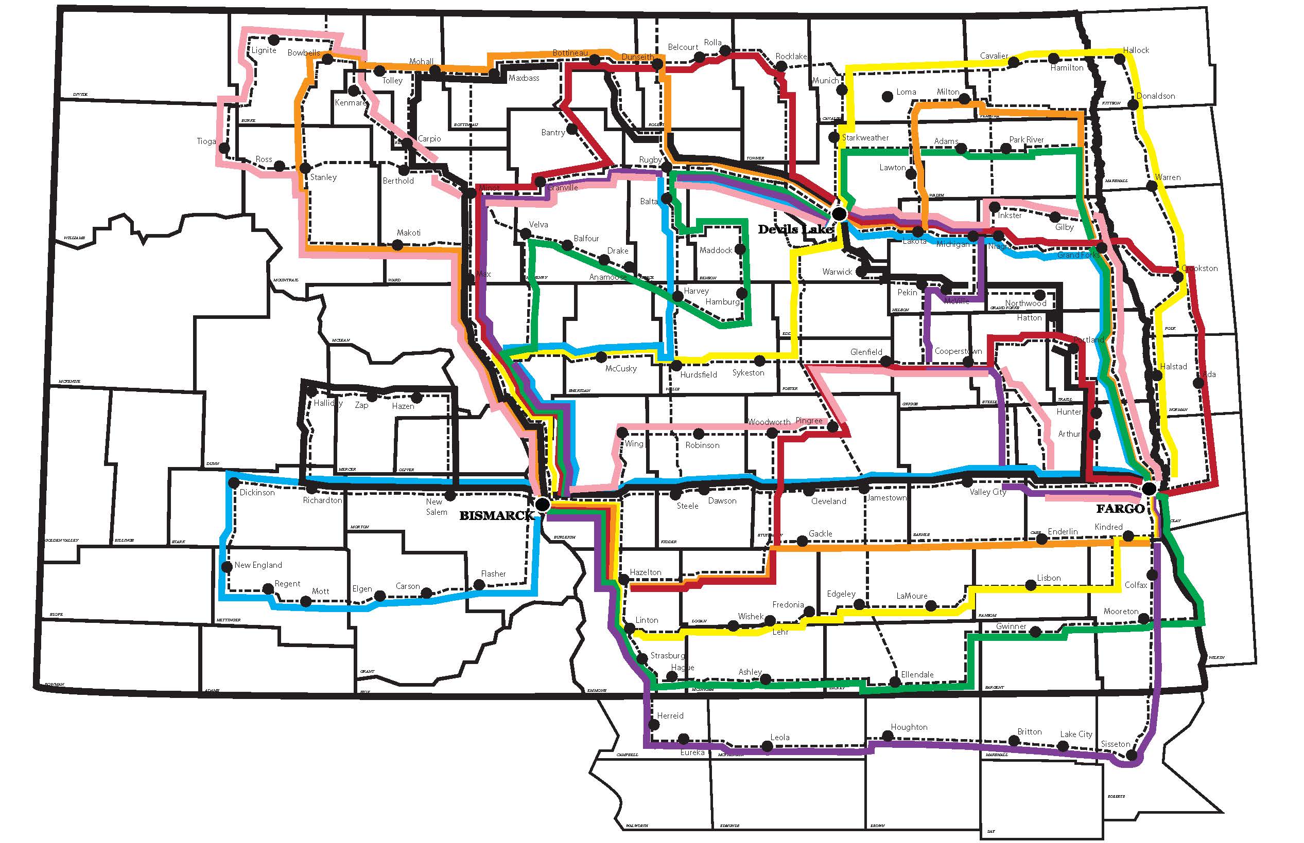 Hard Spring Wheat and Durum Tour Route Map