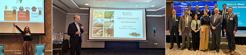 Baking consultant Brian Stouts presents on soft red winter (SRW) wheat during one of the 2024 Crop Quality Seminars conducted by USW's Mexico City Office.