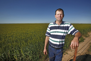 Photo of Michael Peters on his farm in Oklahoma.