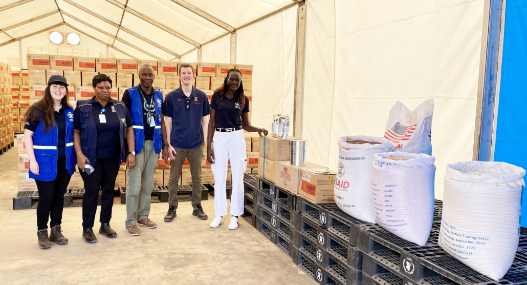 During his visit to Kenya, USW Director of Trade Policy Peter Laudeman was given a tour of the World Food Programme warehousing facility for the Kakuma refugee camp.