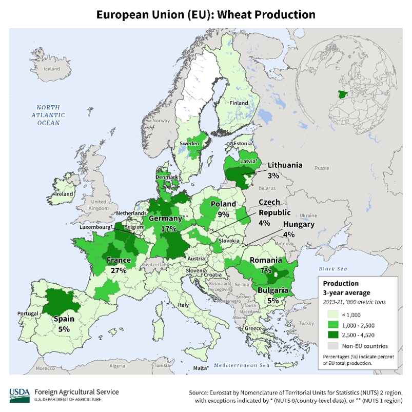 Map of EU shows unusually heavy rainfall in 2024