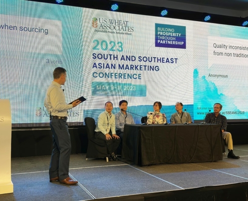 Photo of a panel discussion at the USW South and Southeast Asia Marketing Conference.